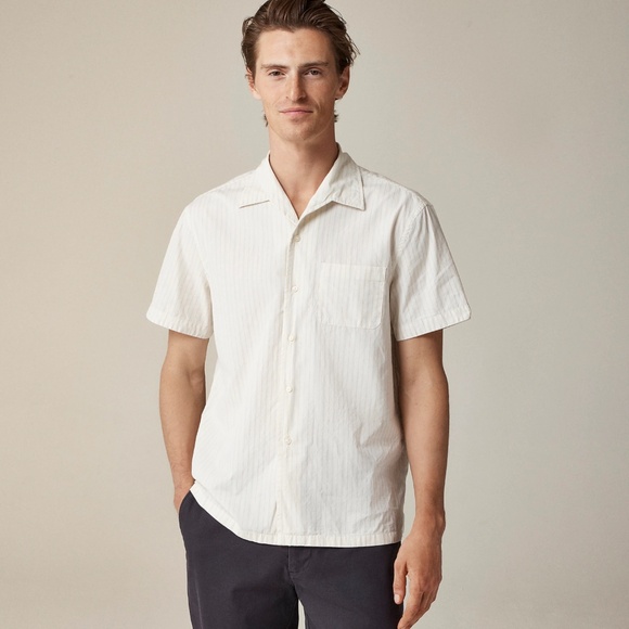 New JCREW Size XXL Short-Sleeve Secret Wash Cotton Poplin Camp Collar Shirt $89 - Picture 1 of 7